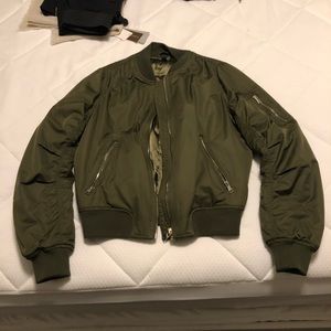 Topshop aviator green jacket